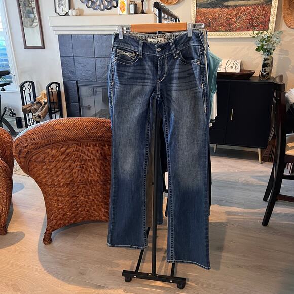 Ariat Jeans Womens Size 27L Real Denim Riding Whipstitch Ocean Bootcut - Picture 16 of 16